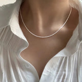 S925 Sterling Silver Necklace Chain Sparkling Women Fine Jewelry