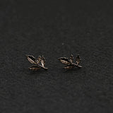 S925 Maple Leaf Branch Stud Earrings Retro Punk Style