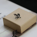 S925 Maple Leaf Branch Stud Earrings Retro Punk Style