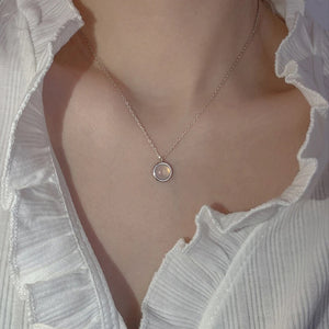 S925 Sterling Silver Round Pendant Necklaces For Women