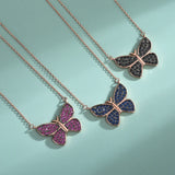 S925 Sterling Silver Diamond Butterfly Necklace Pendant