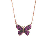 S925 Sterling Silver Diamond Butterfly Necklace Pendant