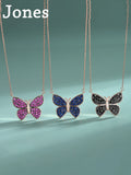 S925 Sterling Silver Diamond Butterfly Necklace Pendant