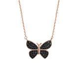 S925 Sterling Silver Diamond Butterfly Necklace Pendant