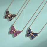 S925 Sterling Silver Diamond Butterfly Necklace Pendant