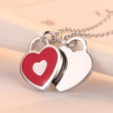 Sterling Silver Pendant Necklace Double Heart to Heart Drift Bottles
