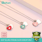 Sterling Silver Pendant Necklace Double Heart to Heart Drift Bottles
