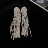 S925 Tassel Stud Earrings Zircon Snake Chain Wedding Party Jewelry Wholesale