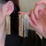 S925 Tassel Stud Earrings Zircon Snake Chain Wedding Party Jewelry Wholesale