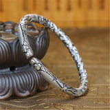 S999 National Style Retro Solid Silver Bracelet for Women and Men