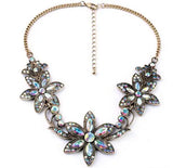 Bohemian Flower Stone Beads Chunky Choker Necklace