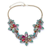 Bohemian Flower Stone Beads Chunky Choker Necklace