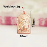 St. Nicholas Pendant 585 Rose Religious Necklace Men Jewelry