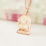 St. Nicholas Pendant 585 Rose Religious Necklace Men Jewelry