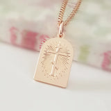 St. Nicholas Pendant 585 Rose Religious Necklace Men Jewelry