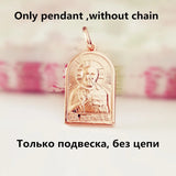 St. Nicholas Pendant 585 Rose Religious Necklace Men Jewelry