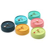Colorful Round Flannelette Ring Pendant Storage Box 8x8x3.5cm