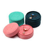 Colorful Round Flannelette Ring Pendant Storage Box 8x8x3.5cm