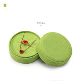 Colorful Round Flannelette Ring Pendant Storage Box 8x8x3.5cm