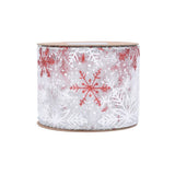 10Yards 6.3cm Blue/Red Snow Shape Bowknot Christmas Ribbon