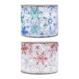 10Yards 6.3cm Blue/Red Snow Shape Bowknot Christmas Ribbon