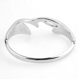 316L Stainless Steel Silver Cuff Bangle Bracelet Gift Jewelry