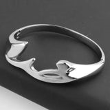 316L Stainless Steel Silver Cuff Bangle Bracelet Gift Jewelry