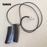 Sandalwood Pendant Necklace with Wooden Rope