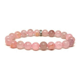 Pink Quartz Stone Bangle Bracelet - Natural Stone Gift