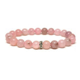 Pink Quartz Stone Bangle Bracelet - Natural Stone Gift
