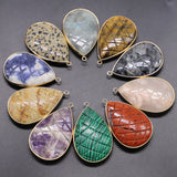 Natural Stone Pendants Water Drop for DIY Jewelry Making 5Pcs