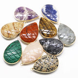 Natural Stone Pendants Water Drop for DIY Jewelry Making 5Pcs