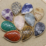 Natural Stone Pendants Water Drop for DIY Jewelry Making 5Pcs