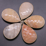 Natural Stone Pendants Water Drop for DIY Jewelry Making 5Pcs