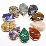 Natural Stone Pendants Water Drop for DIY Jewelry Making 5Pcs