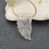 Natural Stone Quartz Carved Wing Pendant Bead 32x18x8mm