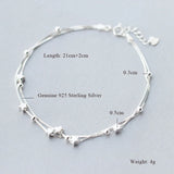 Sterling Silver Double Layer Anklet Sexy Foot Bracelet