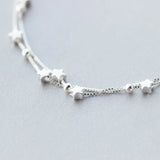 Sterling Silver Double Layer Anklet Sexy Foot Bracelet