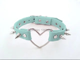 Harajuku Rock Collar Punk Goth Big Heart Stud Rivets Choker Necklace