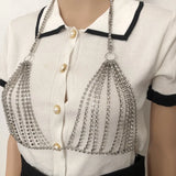 Hollow Rhinestone Bra Chest Chain for Women