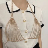 Hollow Rhinestone Bra Chest Chain for Women
