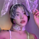 Sexy Harajuku PU Leather Heart Pendant Choker Necklace