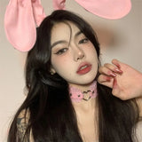 Sexy Harajuku PU Leather Heart Pendant Choker Necklace