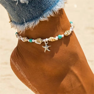 Shell Beads Starfish Anklet Beach Boho Foot Chain Sandals