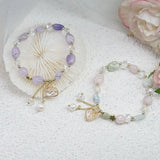 Shell Handbag Bracelet Micro Inlaid Amethyst Pearl Candy Stone Jewelry