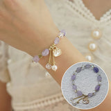 Shell Handbag Bracelet Micro Inlaid Amethyst Pearl Candy Stone Jewelry