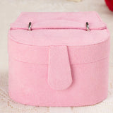 Velvet Mirrored Storage Case Jewelry Box Ring Necklace Display Holder