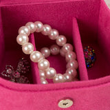 Velvet Mirrored Storage Case Jewelry Box Ring Necklace Display Holder