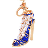 Crystal High Heels Shoes Keychain Women Alloy Handbag Car Chains Holder