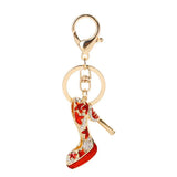 Crystal High Heels Shoes Keychain Women Alloy Handbag Car Chains Holder